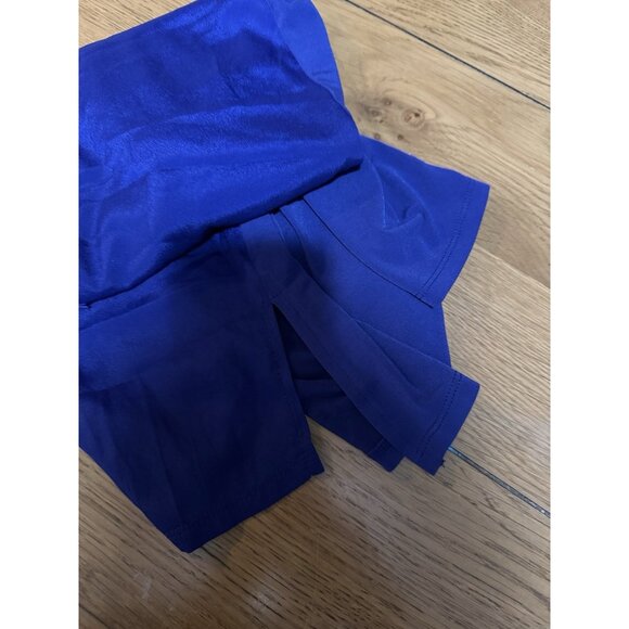 Worthington Women Size Medium V Neck Short Sleeve Blouse Blue Polyester Stretch - Picture 8 of 9